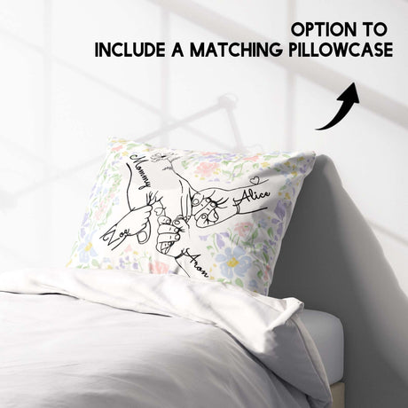 Mother's Day Custom Name Floral Memory Single Size Novelty Bed Duvet Cover Set