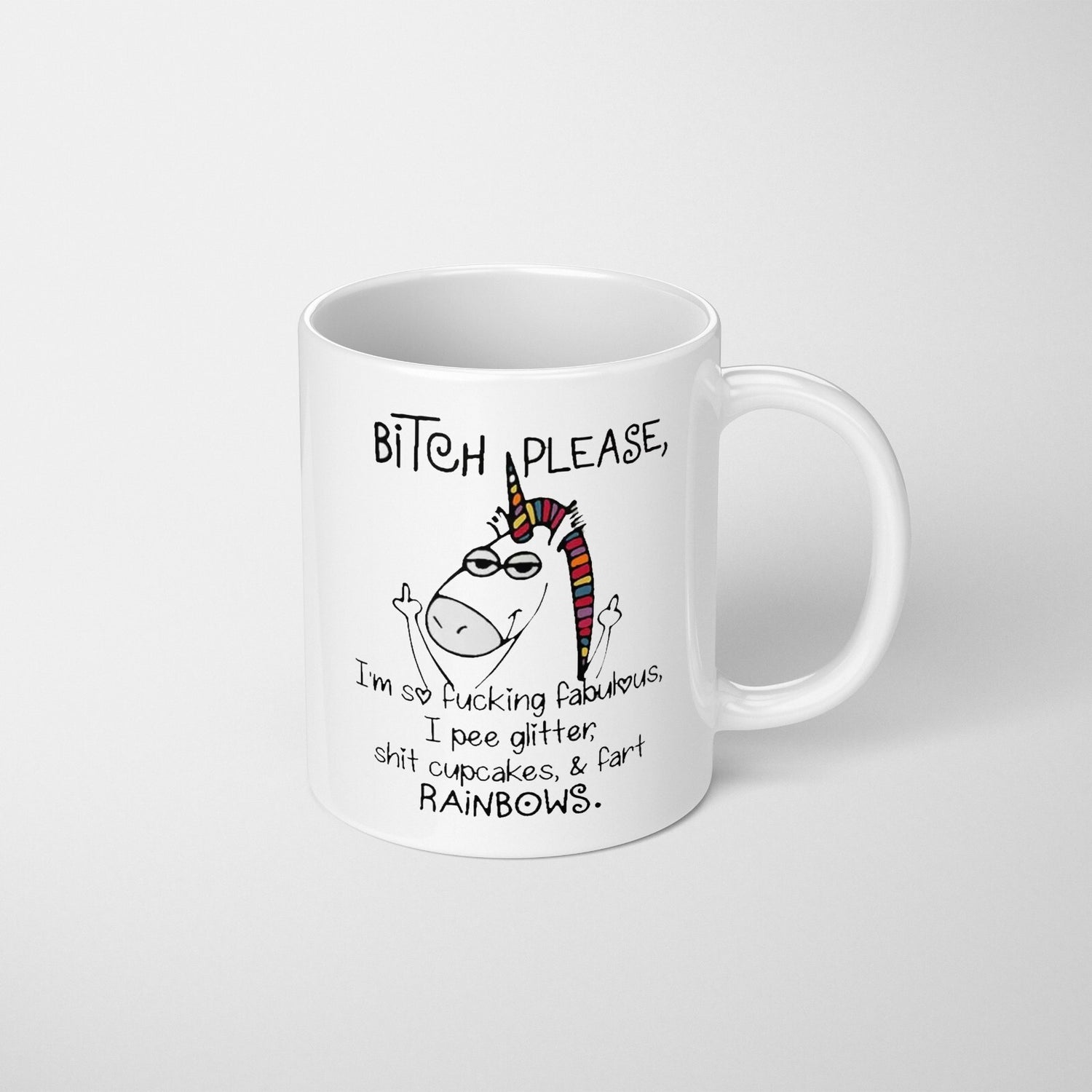 Unicorn Pee Glitter Rude Cheeky Funny Gift Coffee Tea Mug Coaster Option Him Her