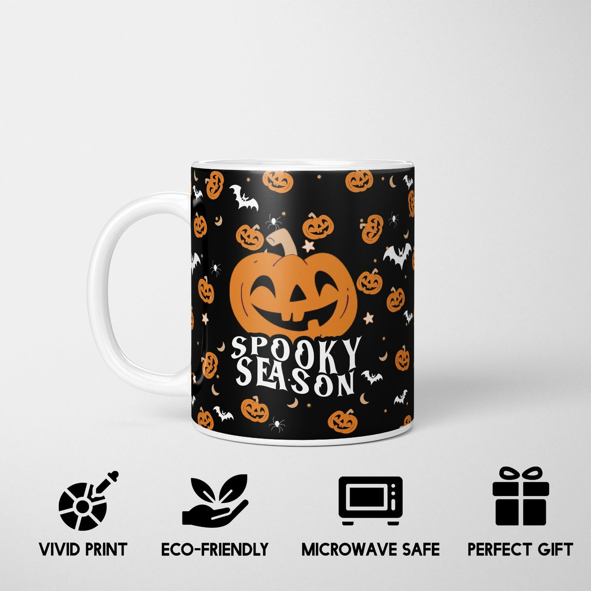 Halloween Spooky Season Bats Custom Coffee Tea Mug Cup Coaster Gift Set Him Her