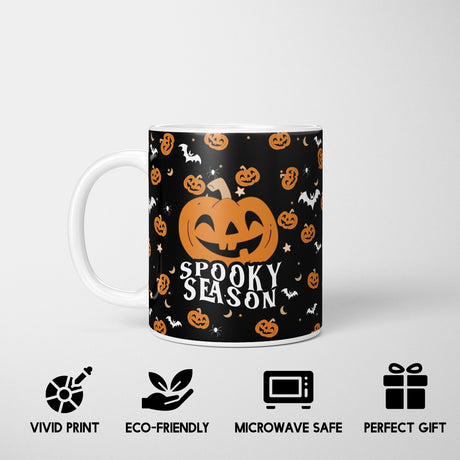 Halloween Spooky Season Bats Custom Coffee Tea Mug Cup Coaster Gift Set Him Her