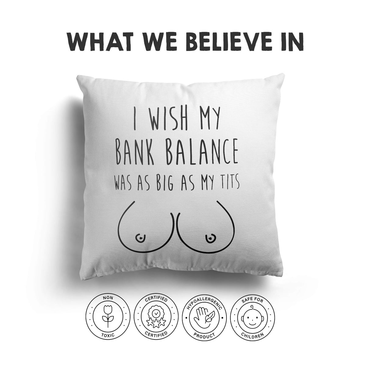 My Bank Balance Custom Colour Rude Funny Novelty Square Filled Cushion Decor
