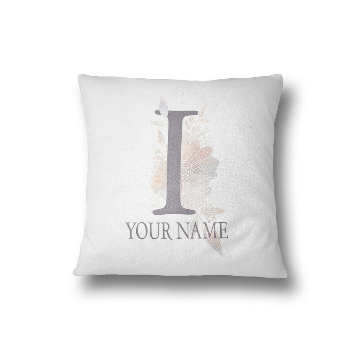 Personalised Misty Dusty Pastel Alphabet Floral Name Initial Letter Cushion