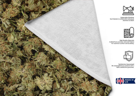 Weed Bag Funny Prank Cheeky Novelty Joke Soft Warm Fleece Blanket Throw Decor