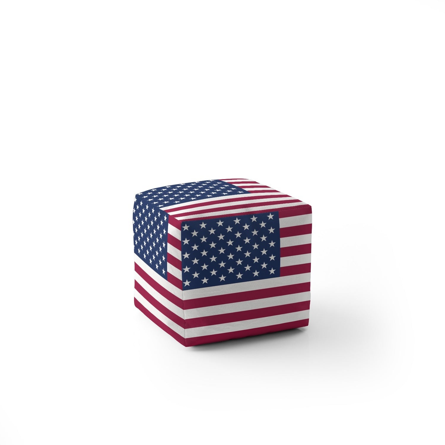 USA Flag America Ottoman Filled Pouffe Footrest Washable Cover Custom Made Gift