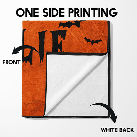 Custom Halloween Spooky Personalised Name Absorbent Beach Bath Sheet Towel Gift