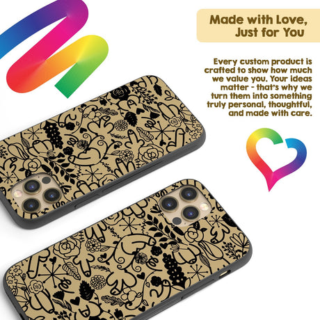 Floral Willy Personalised Custom Rude Funny Cover - Printed iPhone Black Case