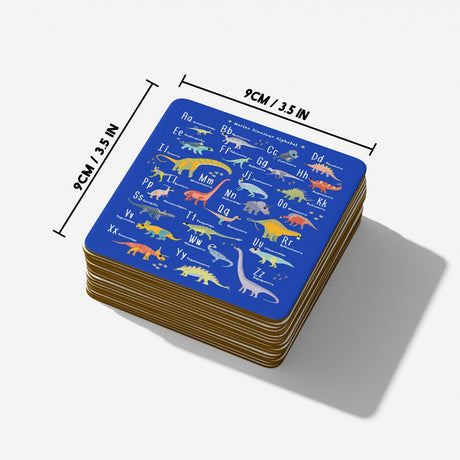 Dinosaur Alphabet Personalised Custom  Print Coffee Tea Mug Coaster Gift Him Her