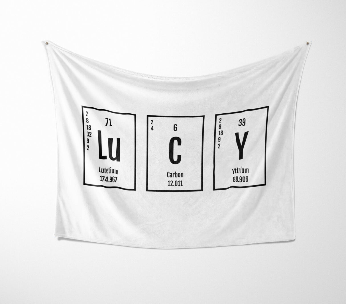 Personalised Name Science Chemical Periodic Soft Fleece Mink Blanket Gift Decor