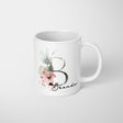Gentle Botanical Blush Pink Name Initial Letter Tea Coffee Mug Set Gift Him Her
