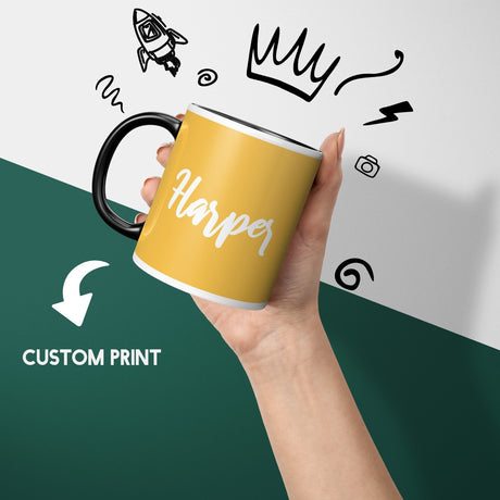 Personalised Custom Name Plain Script Font Heat Sensitive Colour Changing Mug