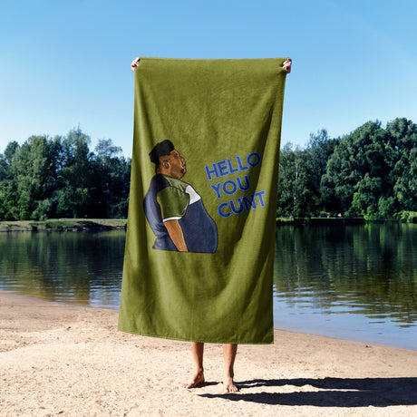 Harvey Hello You C*nt Funny Joke Custom Coloured Novelty Beach Bath Sheet Towel