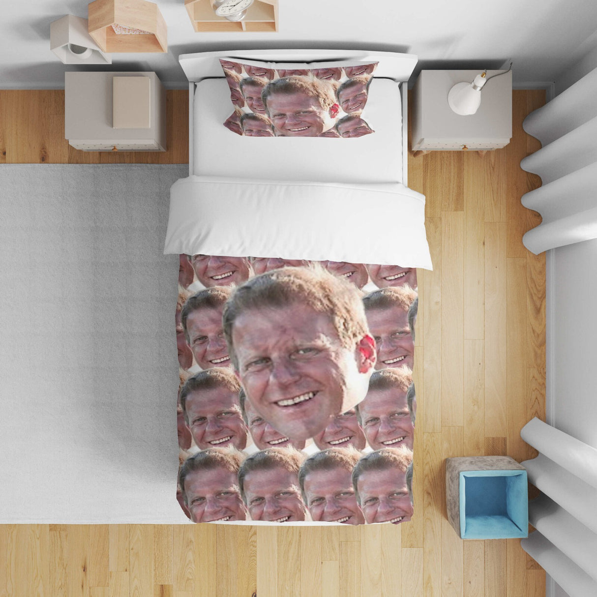 Funny Personalised Custom Photo Upload Collage Cot Bed Duvet Cover + Pillowcase