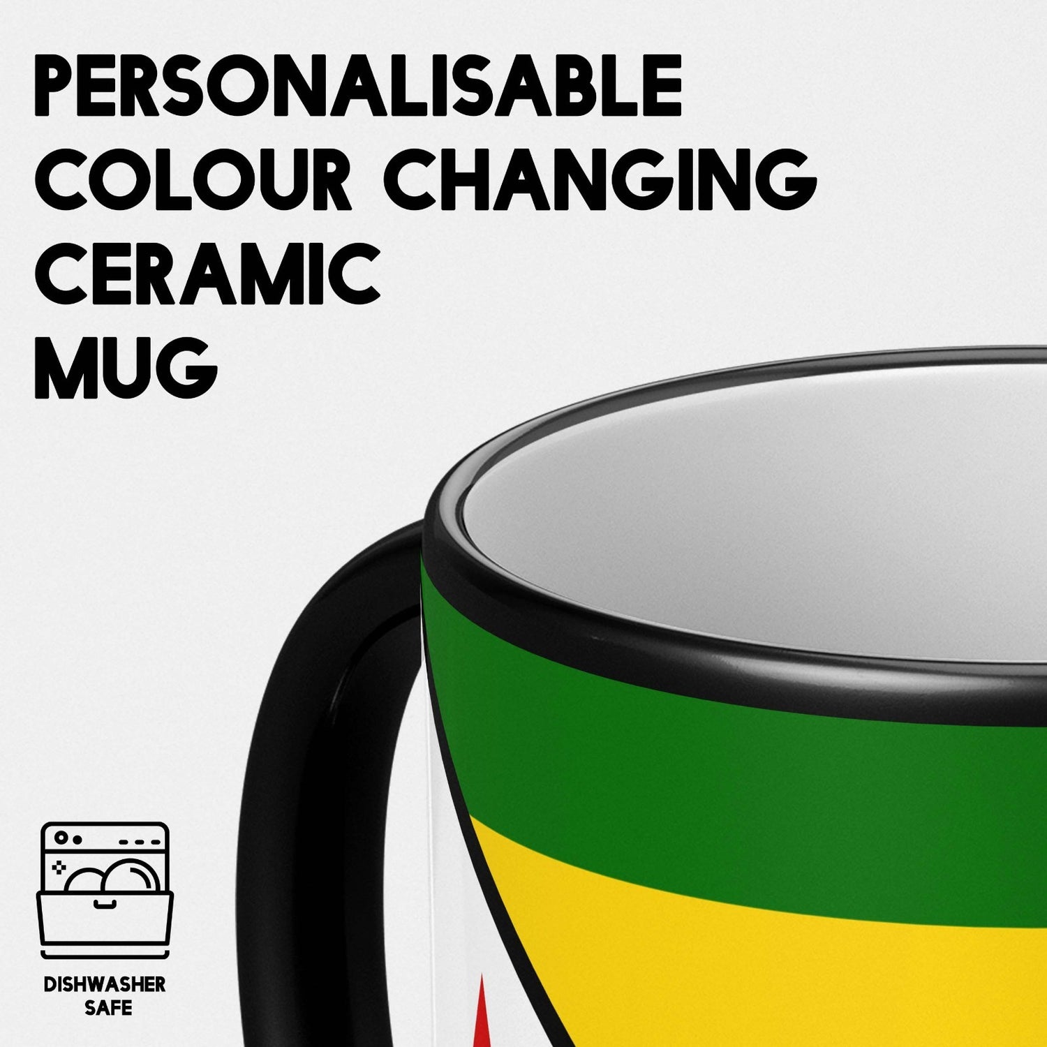 Zimbabwe Flag Patriotic Tea Coffee Gift Heat Sensitive Magic Colour Changing Mug