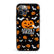 Halloween Spooky Season Pumpkin Bats Custom Printed iPhone Black Case Cover Gift