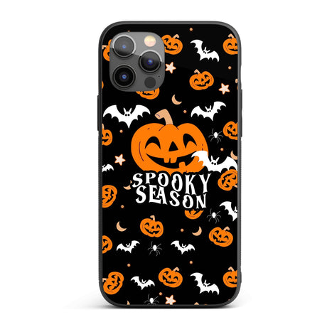Halloween Spooky Season Pumpkin Bats Custom Printed iPhone Black Case Cover Gift