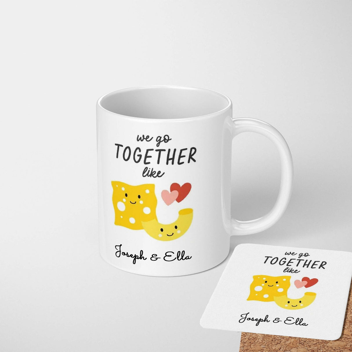 Personalised Name Valentines Love Gift Coffee Tea Mug + Coaster Option Him Her