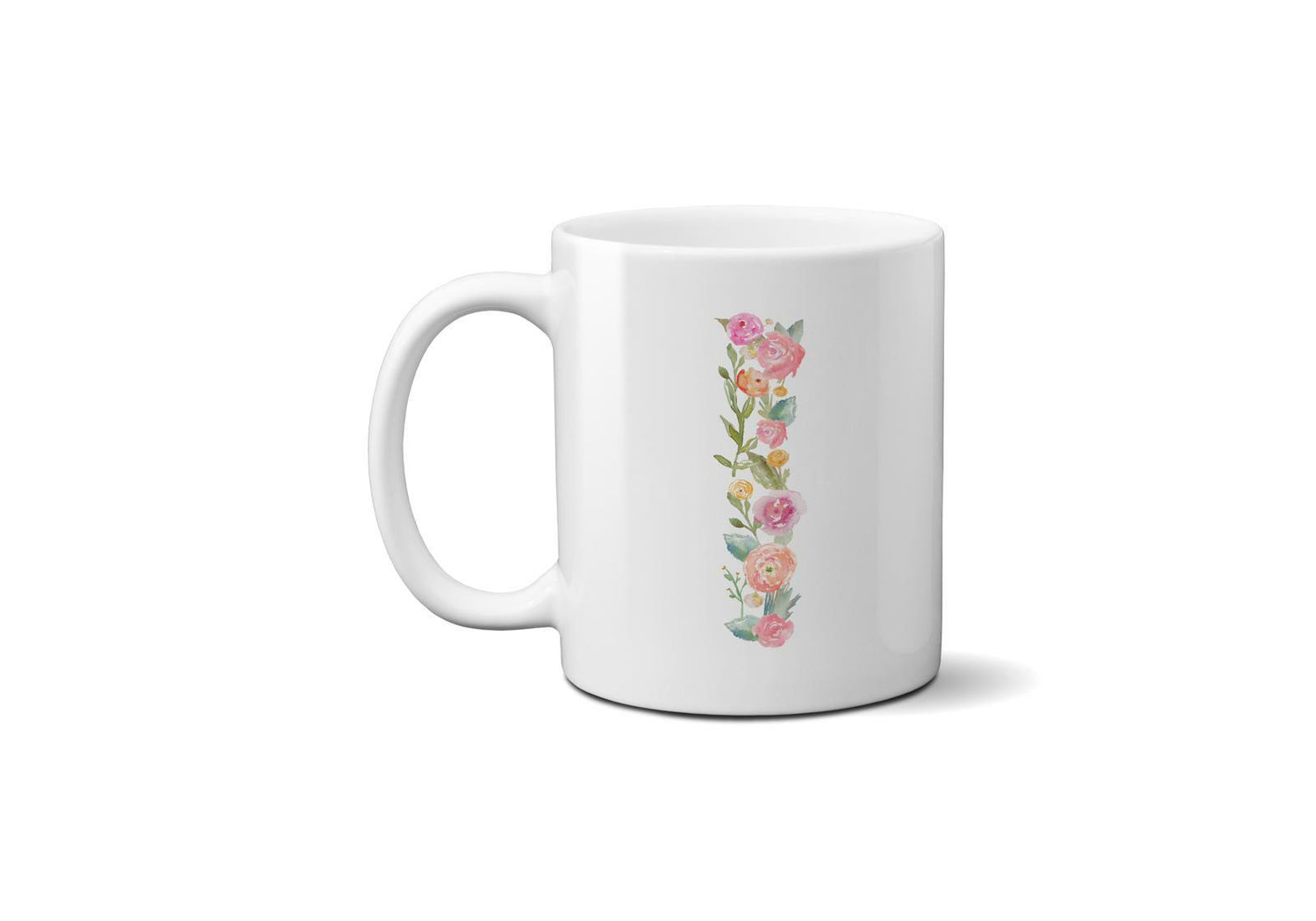Personalised Alphabet Floral Name Initial Letter Coffee Mug Gift 11oz Ceramic