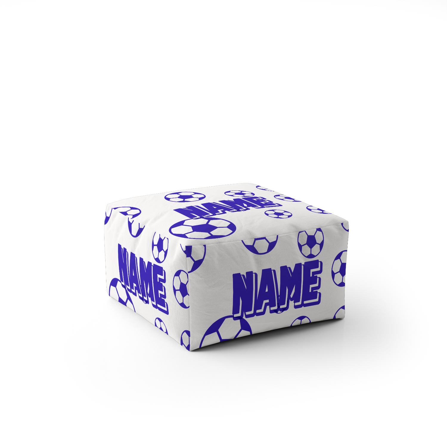Personalised Custom Name Colour Footballers Ottoman Filled Pouffe Washable Cover
