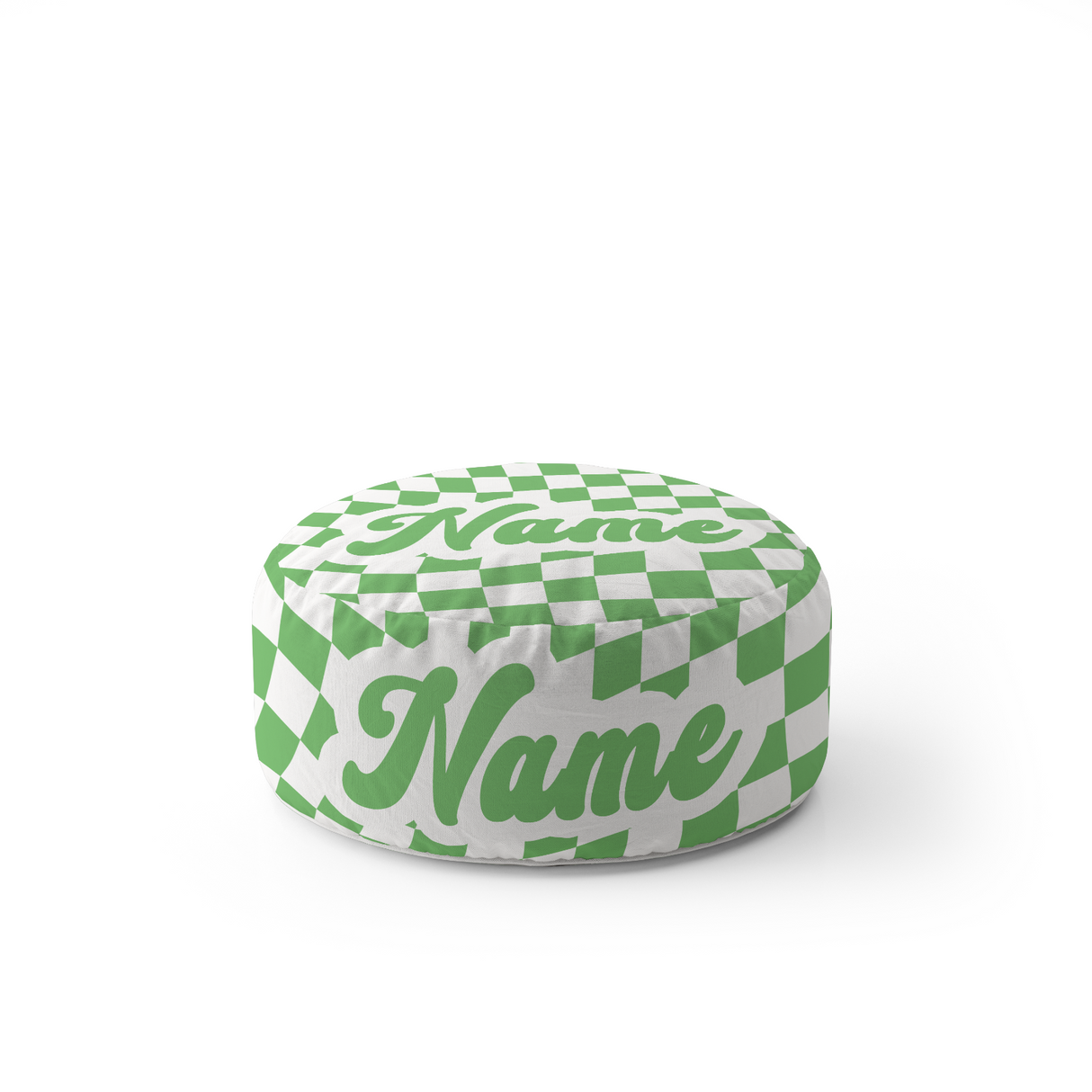 Personalised Custom Name Retro Vans Checked Ottoman Filled Pouffe Washable Cover