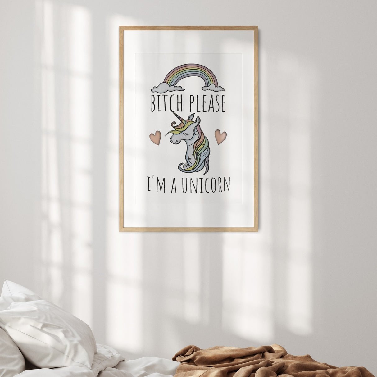 B*itch Please Im a Unicorn Funny Custom Wall Art Colour Poster Print & Decor