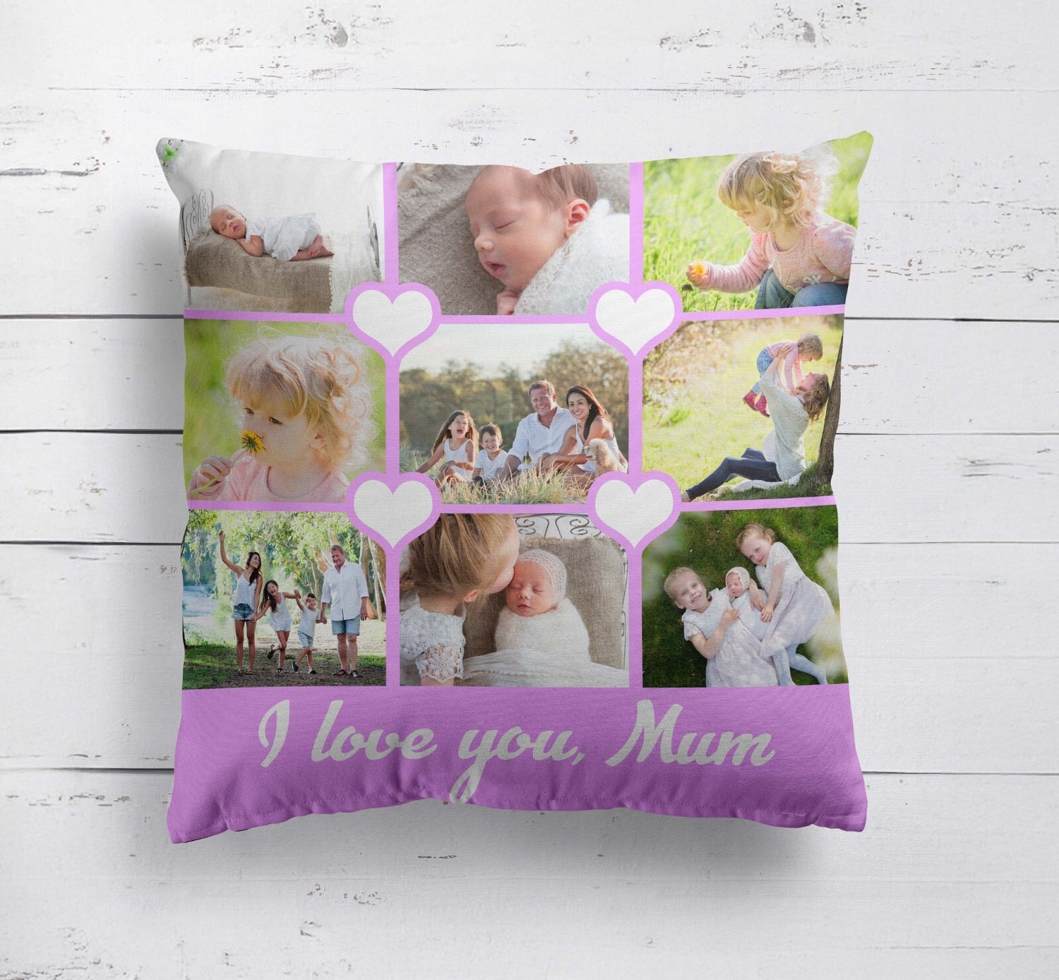 Upload Your Own Photos Mother's Day Novelty Memory Square Filled Cushion Gift