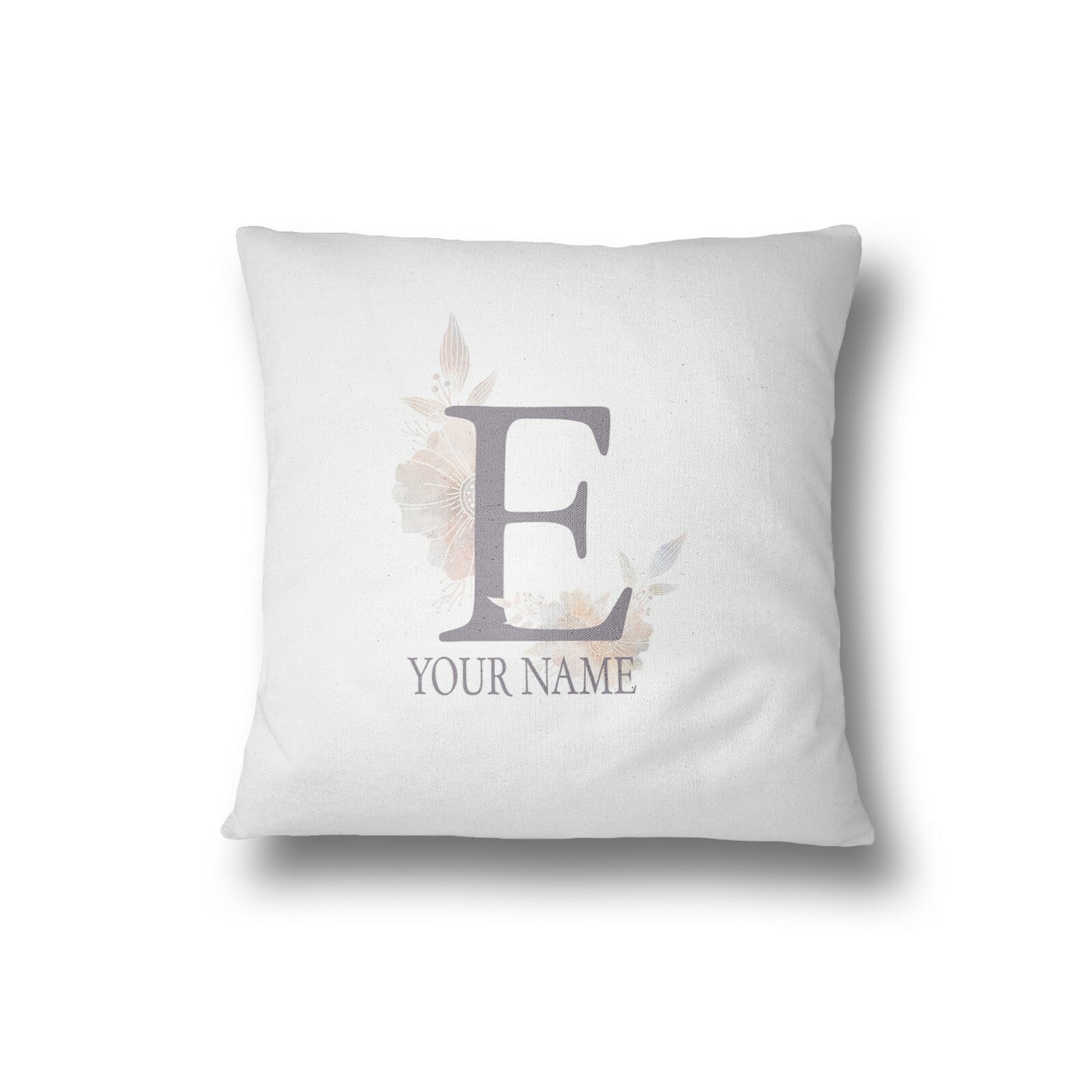 Personalised Misty Dusty Pastel Alphabet Floral Name Initial Letter Cushion