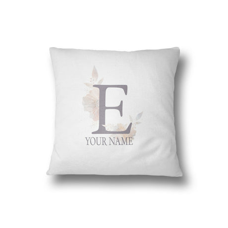 Personalised Misty Dusty Pastel Alphabet Floral Name Initial Letter Cushion