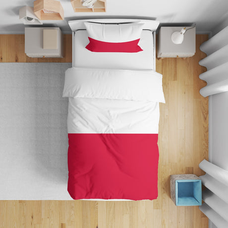 Poland Flag Polish Cot Bed Duvet Cover Toddler Pillowcase Design Gift Custom