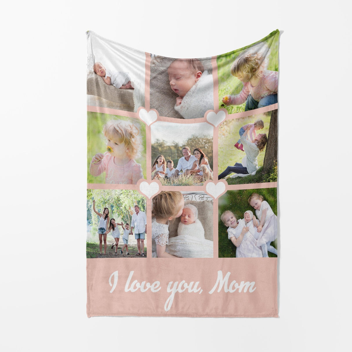 Upload Your Own Photos Mother's Day Soft Warm Fleece Memory Blanket Throw Decor