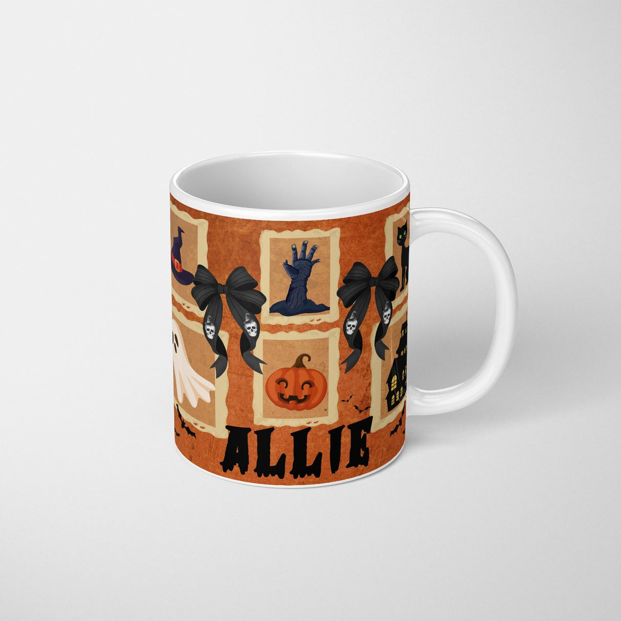 Halloween Spooky Personalised Name Coffee Tea Mug Cup Coaster Gift Set Him Her