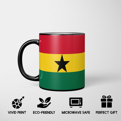 Ghana Flag Ghanaian Tea Coffee Gift Heat Sensitive Magic Colour Changing Mug