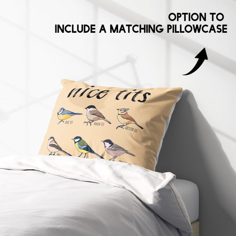 Nice Birds Bird Prank Funny Cheeky Novelty Single Bed Duvet Cover Set Pillowcase