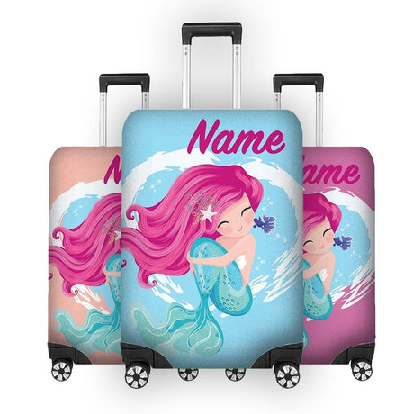 Mermaid Name Cute Girl Gift Custom Luggage Cover Personalise Suitcase Protector