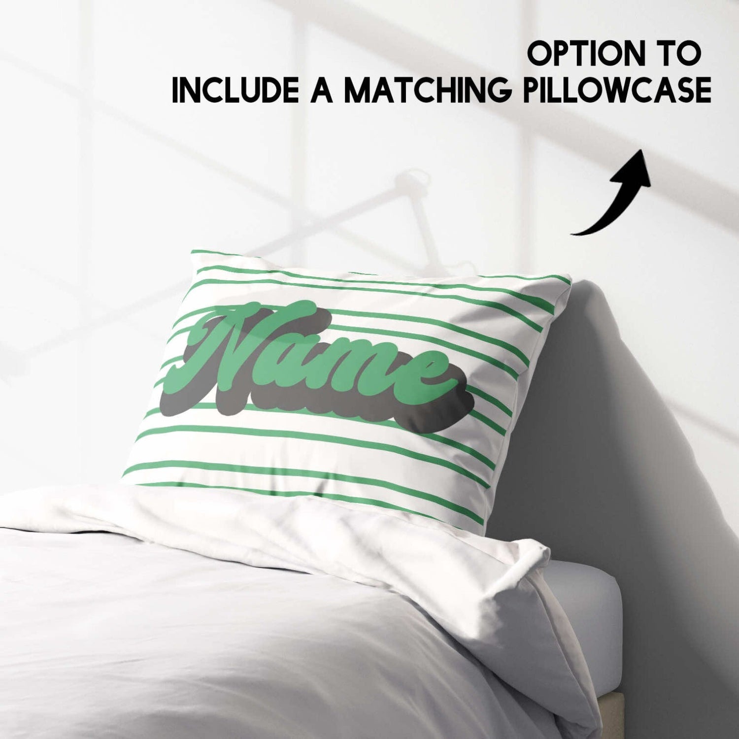 Personalised Custom Name Colour Stripe Retro Single Bed Duvet Cover + Pillowcase