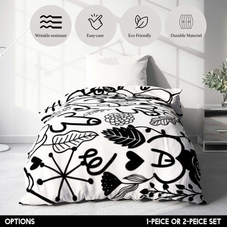 Floral Willy Pattern Rude Funny Custom Soft Single Size Novelty Bed Duvet Cover