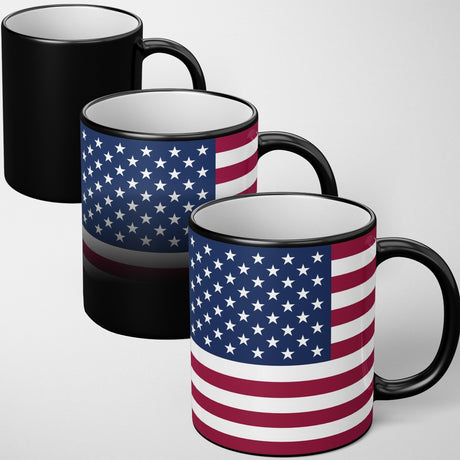 USA Flag America Design Tea Gift Heat Sensitive Magic Colour Changing Mug Custom
