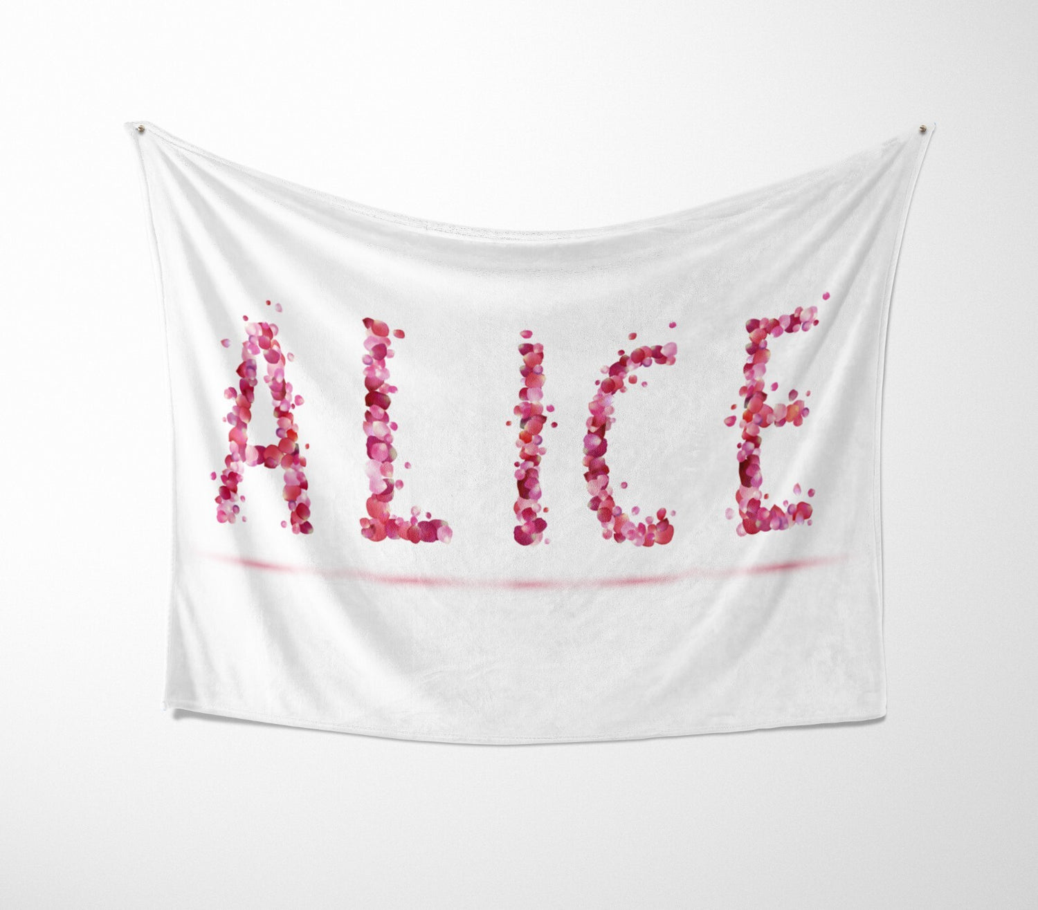 Personalised Name Pink Rose Petals Novelty Soft Fleece Mink Blanket Gift Decor