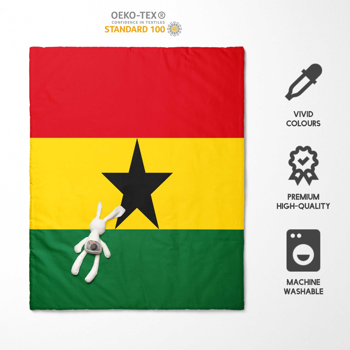Ghana Flag Ghanaian Design Cot Bed - Duvet Cover Toddler Pillowcase Gift Custom