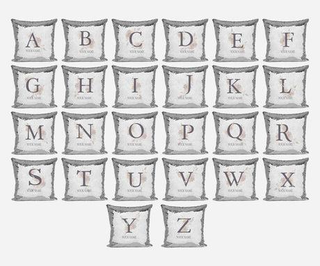 Personalised Misty Dusty Pastel Alphabet Sequin Magic Cushion Cover+Pillow Kids