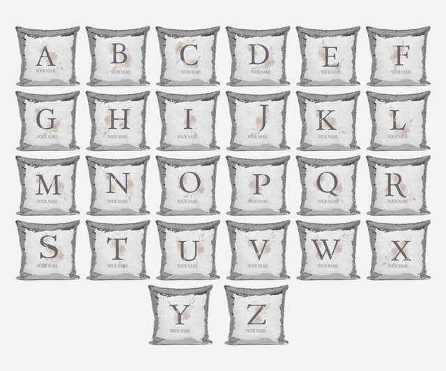 Personalised Misty Dusty Pastel Alphabet Sequin Magic Cushion Cover+Pillow Kids