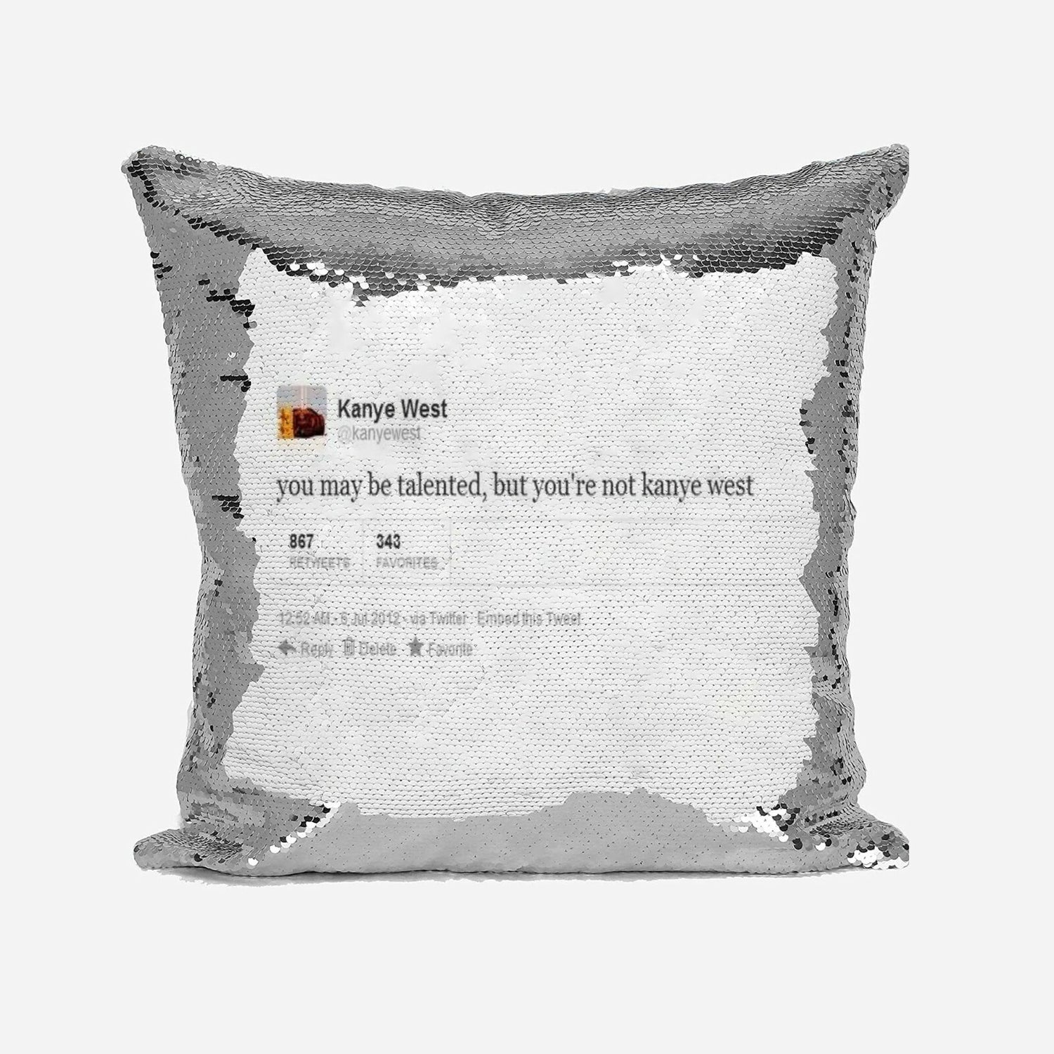 Celebrity Tweets Saying Novelty Sequin Magic Cushion Cover + Pillow Kids