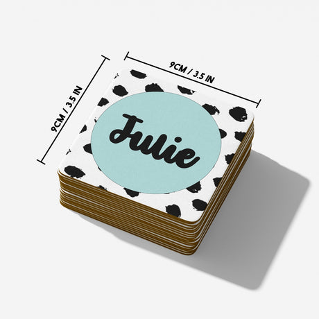 Polka Dot Custom Personalised Text Printed Coffee Tea Mug Coaster Gift Him Her