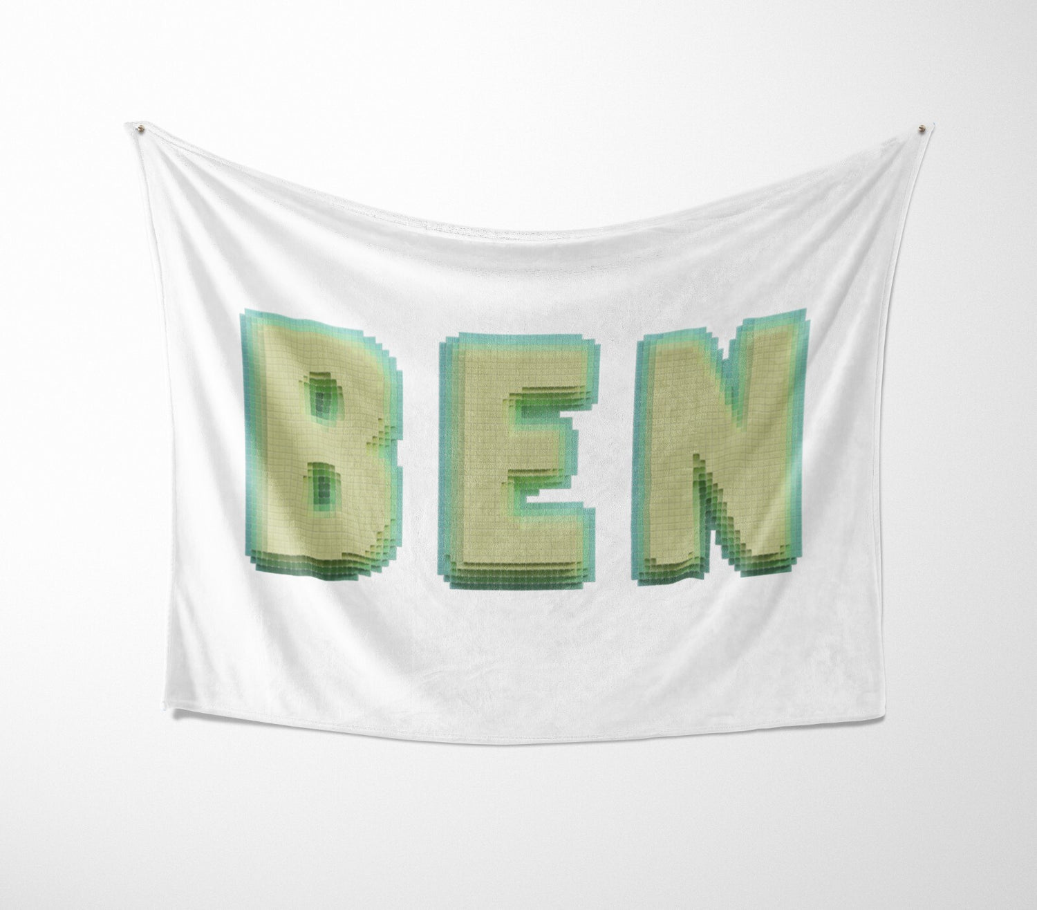 Personalised Any Name Bold Pixel 3D Novelty Soft Fleece Mink Blanket Gift Decor