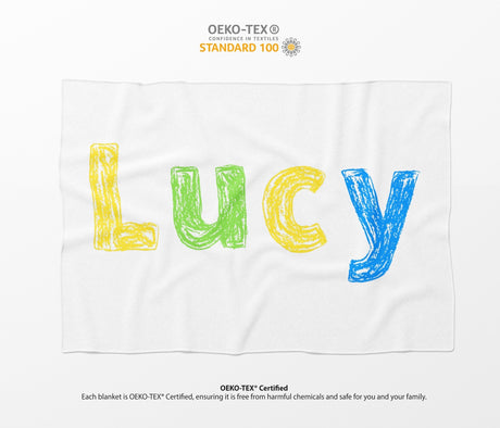 Personalised Name Colourful Retro Novelty Soft Fleece Mink Blanket Gift Decor