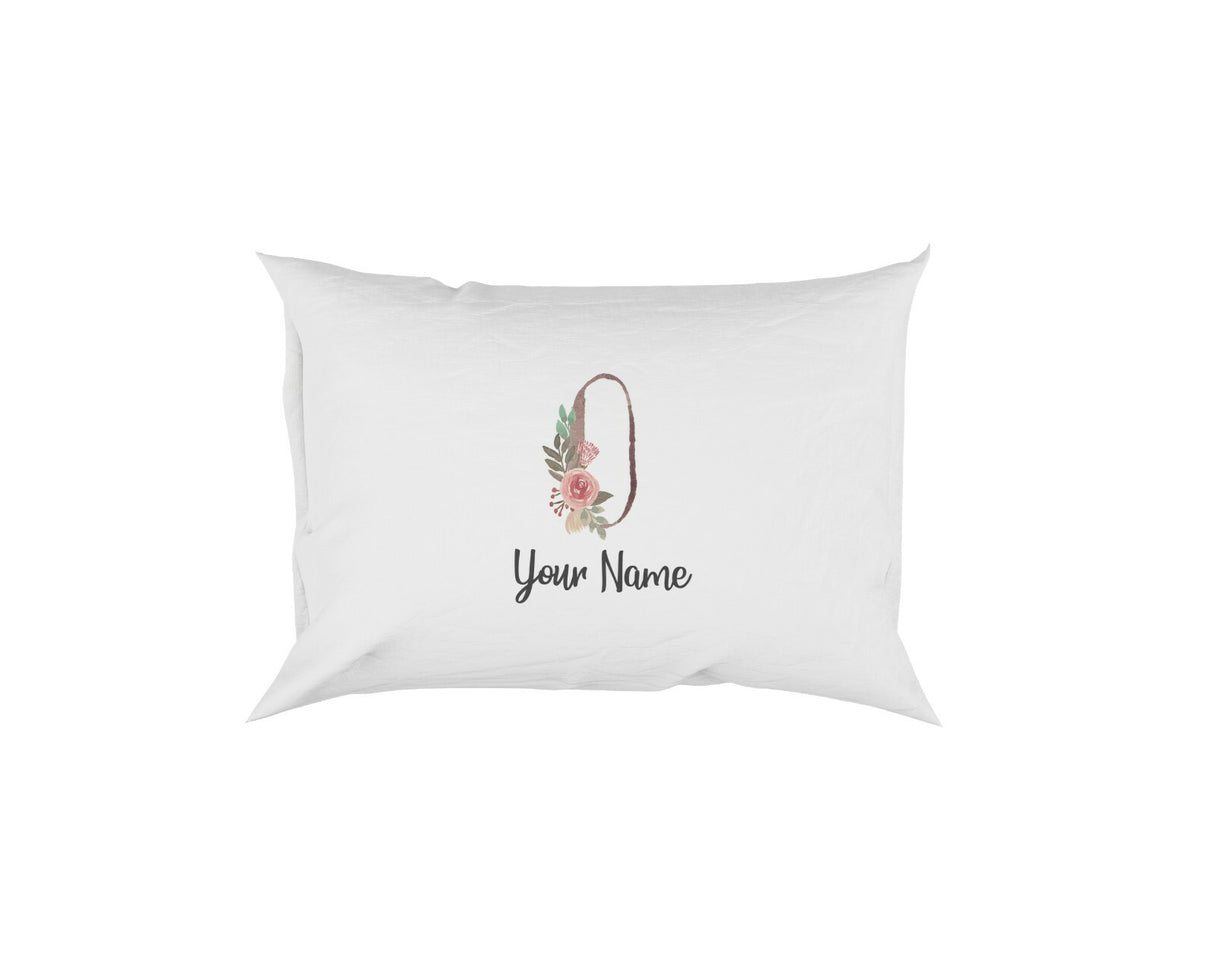 Personalised Floral Watercolour Hand Paint Effect Alphabet Floral Name Pillow