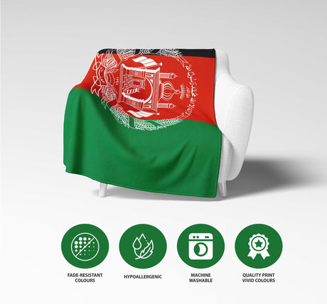 Afghanistan Flag Fleece Blanket Home Decor Throw Gift Cosy Custom Made Soft Warm