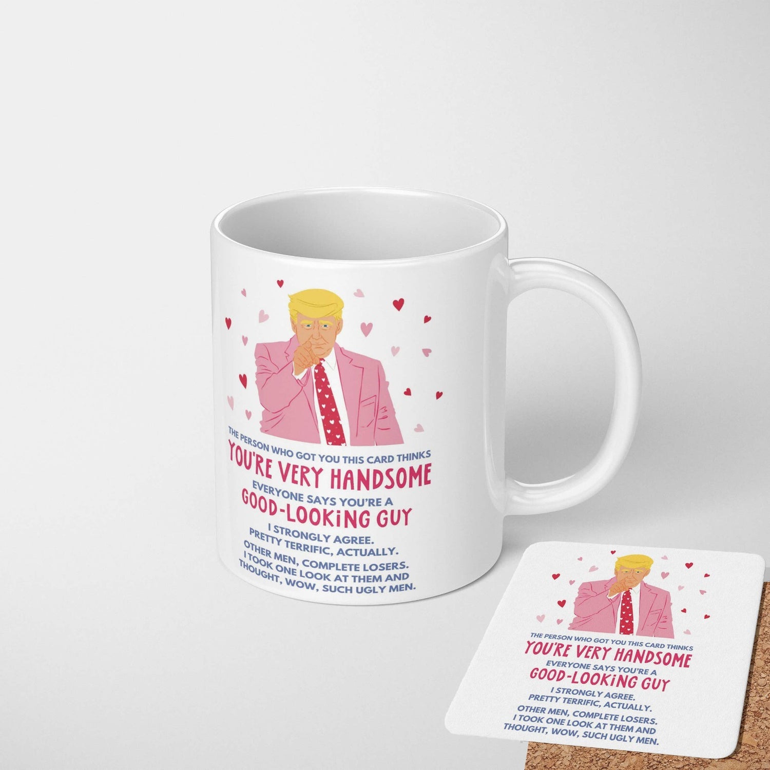 Personalised Name Valentines Love Gift Coffee Tea Mug + Coaster Option Him Her