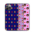 Face Cut Out All Over With Heart Personalised Custom - Printed iPhone Black Case