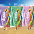 Personalised Custom Name + Colour Summer Soft Absorbent Beach Bath Sheet Towel