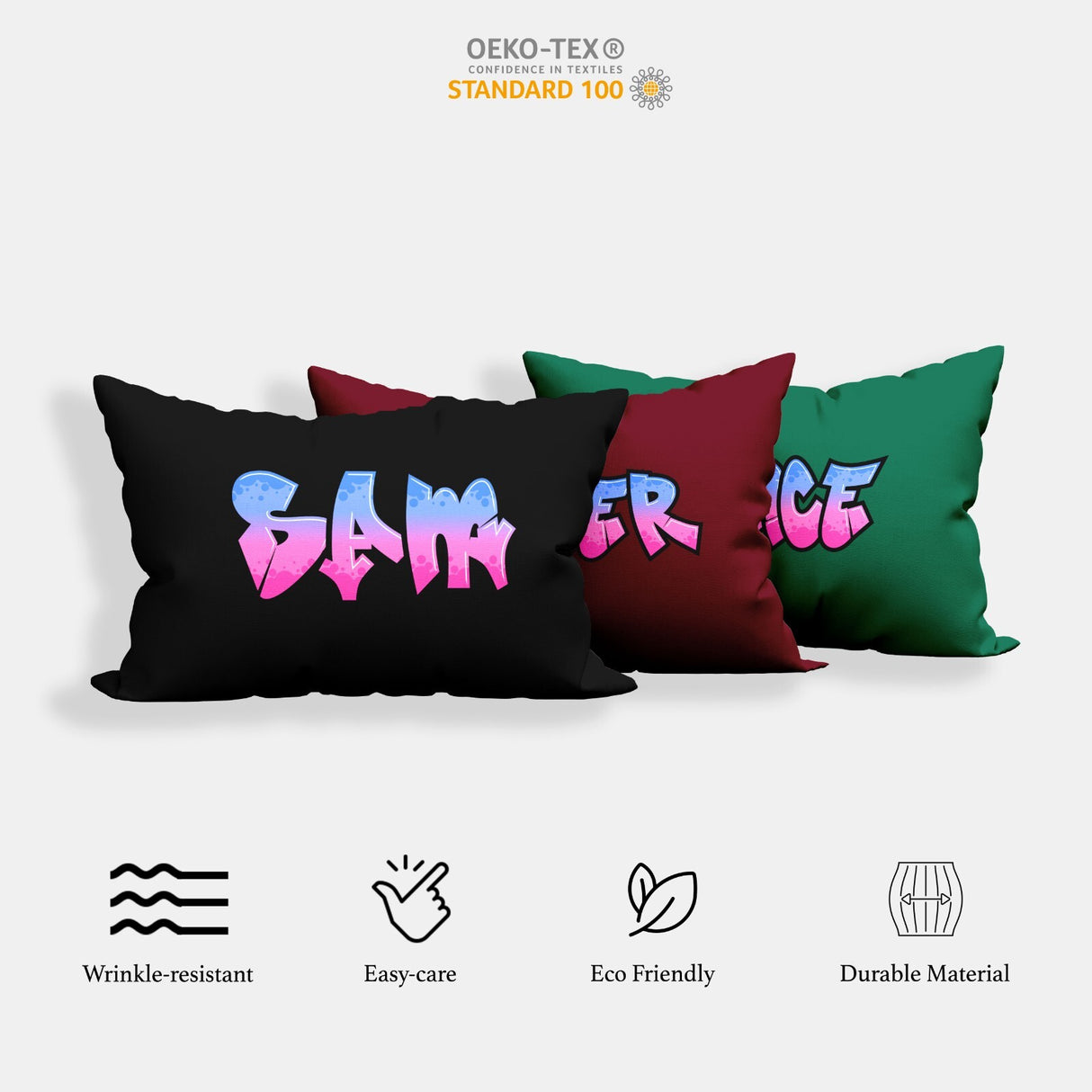 Personalised Any Name Urban Graffiti Customised Printed Soft Pillowcase Pillow